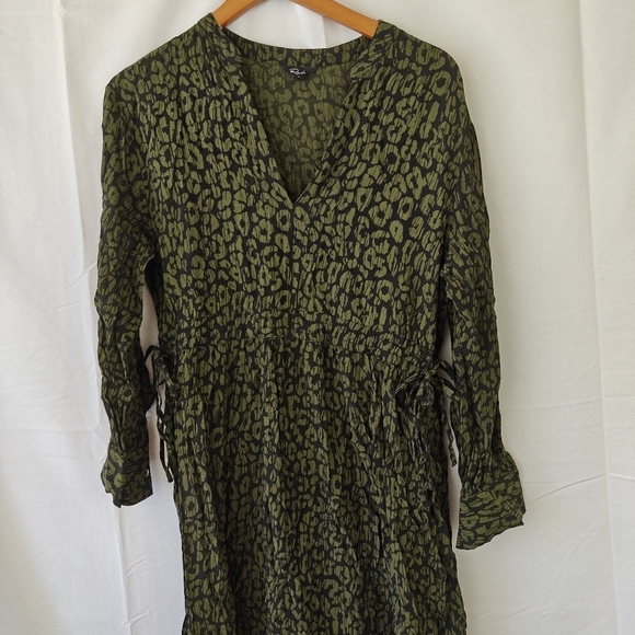 Rails Maple Leopard Print Vneck Midi Dress Size Small - Picture 10 of 16